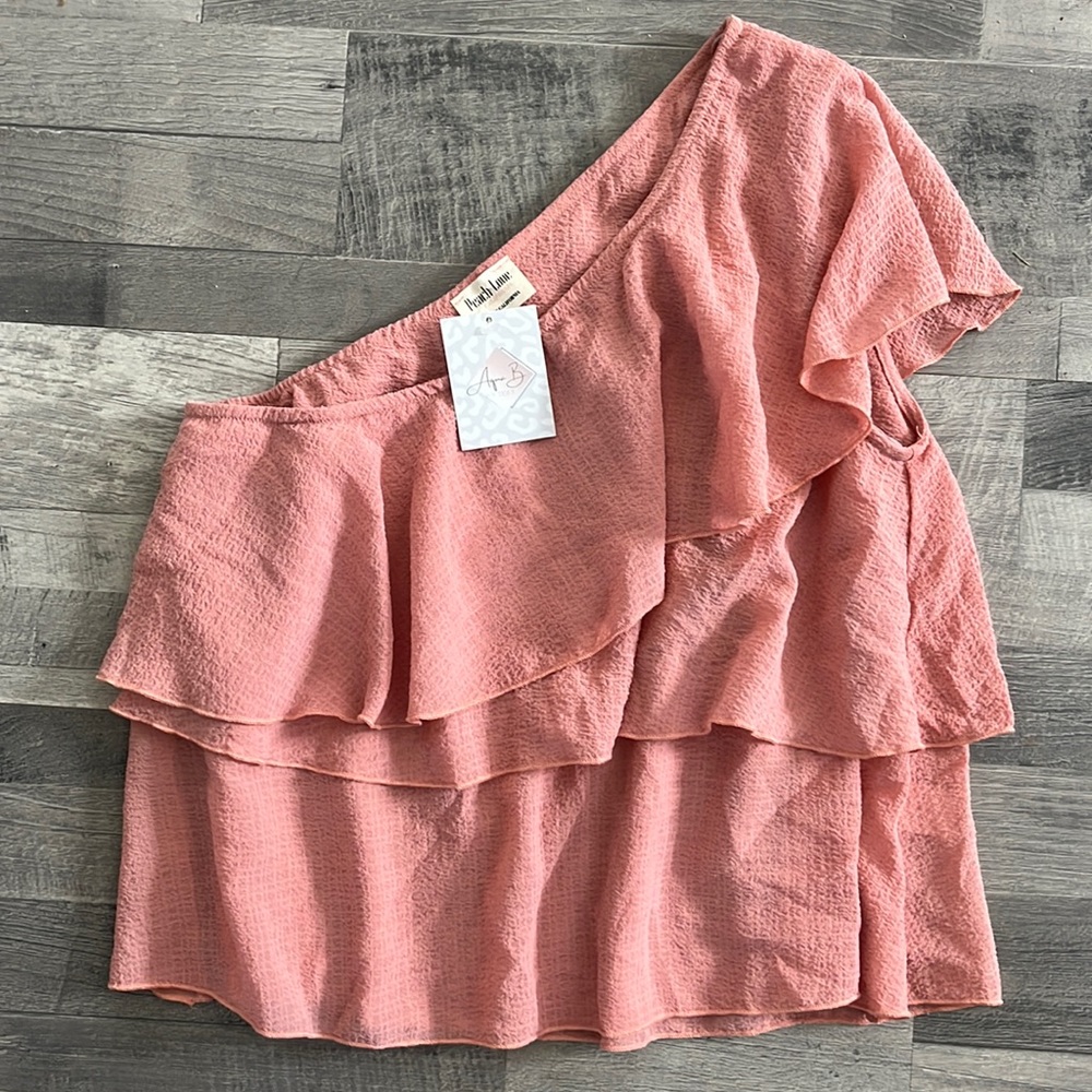 Aqua B off the shoulder pink top